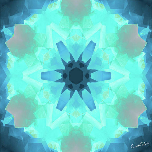 Mandala - Blue Light Green - Art Print